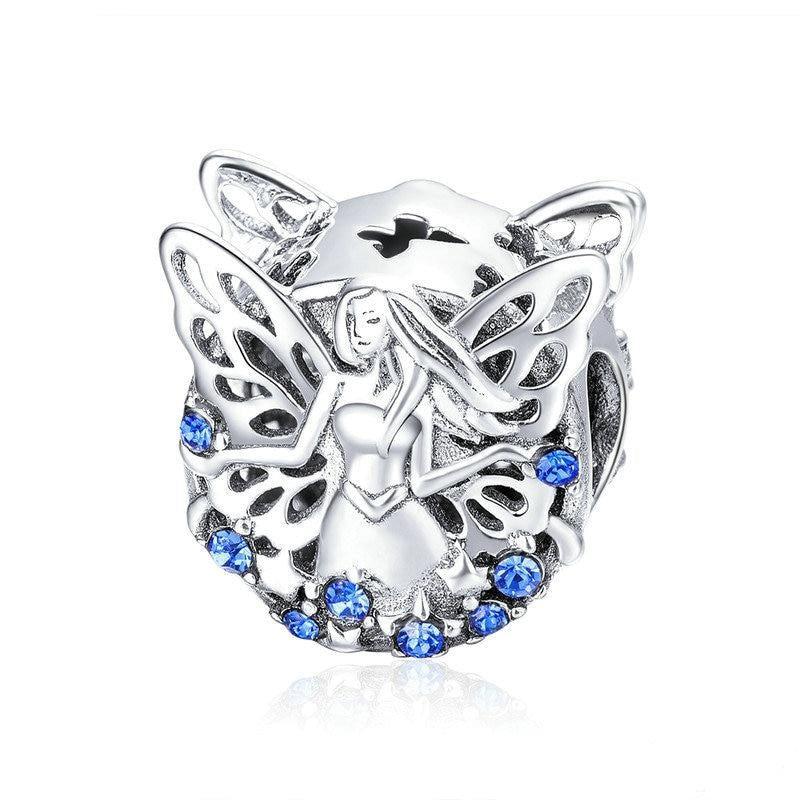 Ciondoli in argento sterling 925 con elfo della saggezza e fata dei fiori