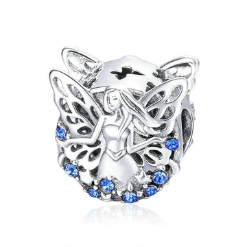 Ciondoli in argento sterling 925 con elfo della saggezza e fata dei fiori