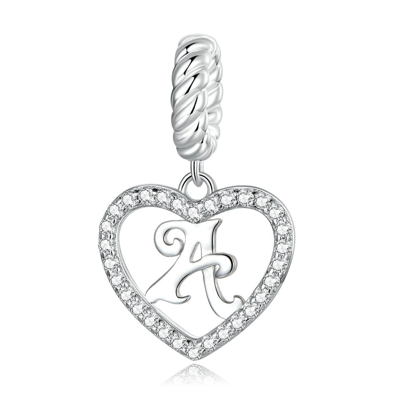 Ciondoli in argento sterling 925 con lettere dell'alfabeto dalla A alla Z