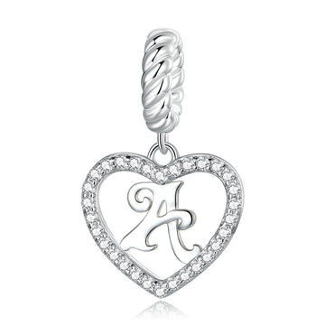 Ciondoli in argento sterling 925 con lettere dell'alfabeto dalla A alla Z