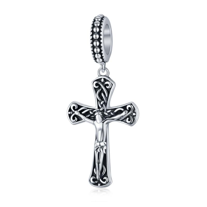 925 Sterling Silver Retro Jesus Cross Charms
