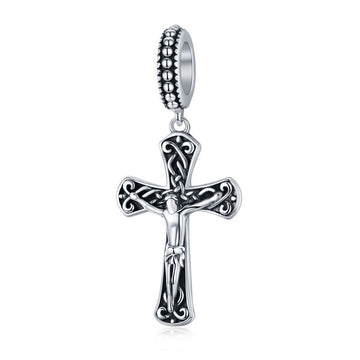 925 Sterling Silver Retro Jesus Cross Charms