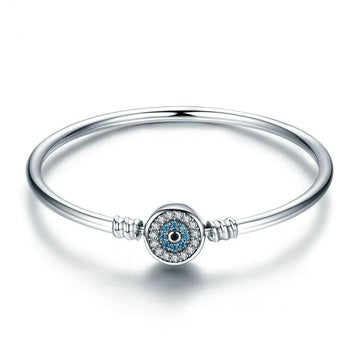925 Sterling Silver Blue Eyes Heart Bracelet