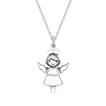 Collana con catena in argento sterling 925 con angelo custode