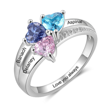 Personalized Silver Color Copper Name Engraved Ring