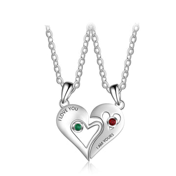 Customized Name Merge Heart Shape Necklace
