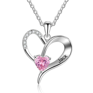 Collana con ciondolo con nome inciso sulla pietra portafortuna personalizzata