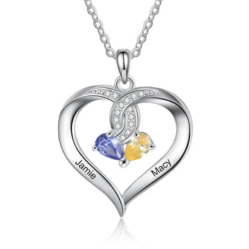Personalized Name Engraved Heart Pendant Necklace