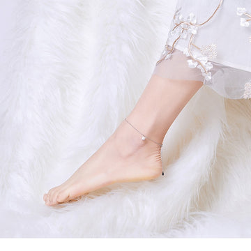 Simple Design Star Sterling Silver Anklet