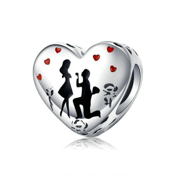 Marry Me Heart Enamel Charms
