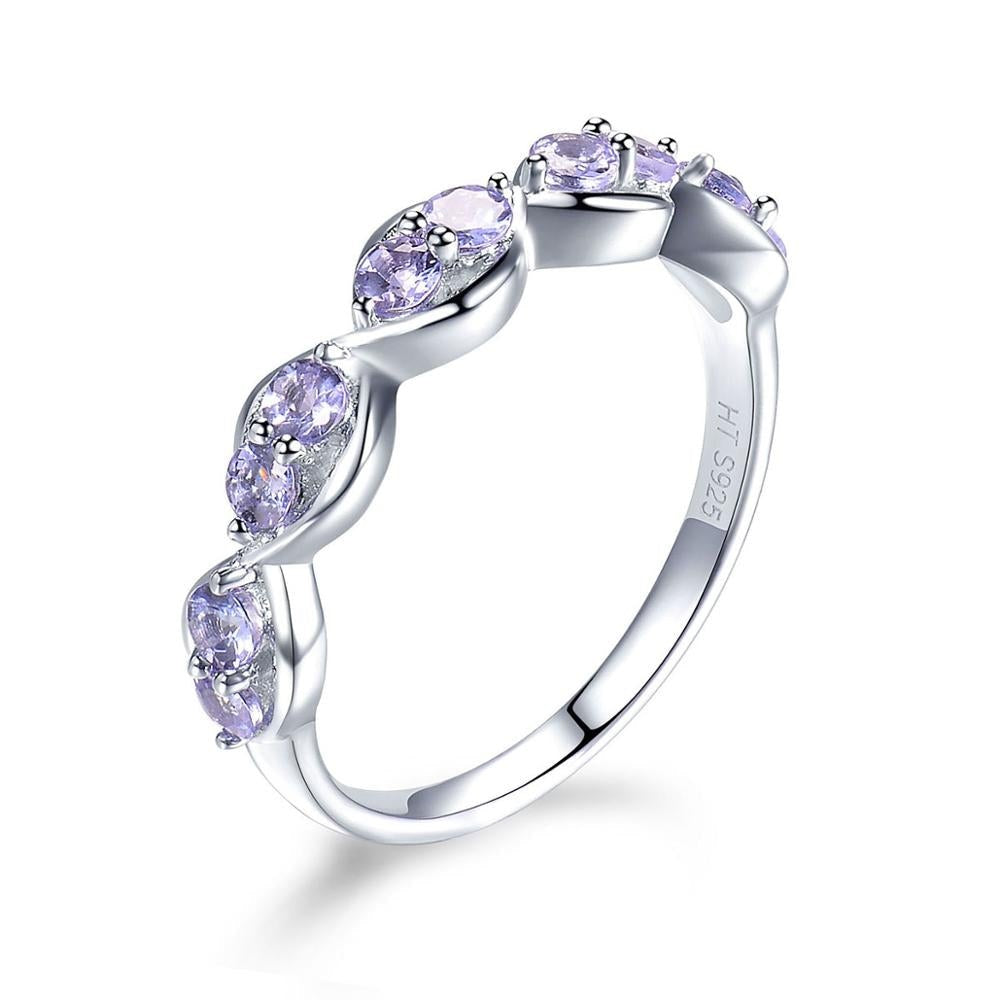 Anelli in tanzanite naturale Anello infinito in argento sterling 925 con pietre preziose