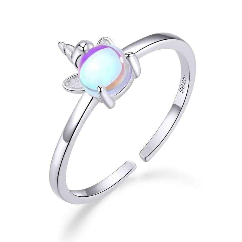 Anello in argento sterling 925 con pietra di luna