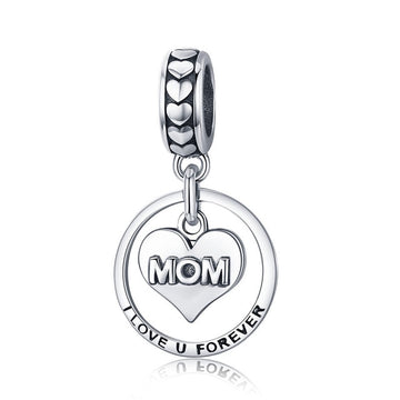 925 Sterling Silver I Love u Forever Mom Charms