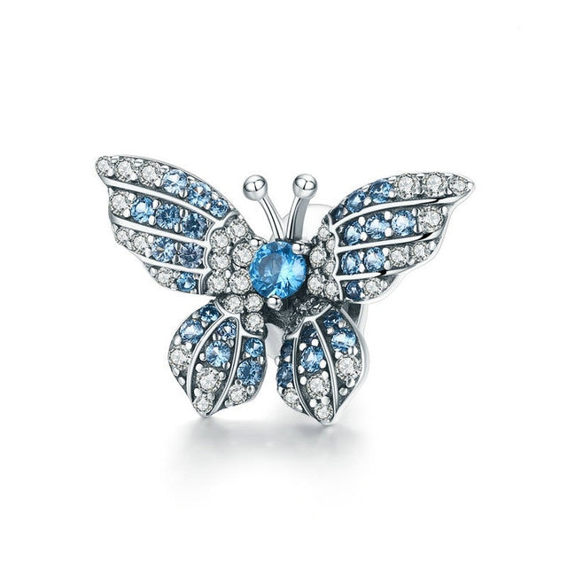Ciondoli a forma di farfalla in cristallo in argento sterling 925