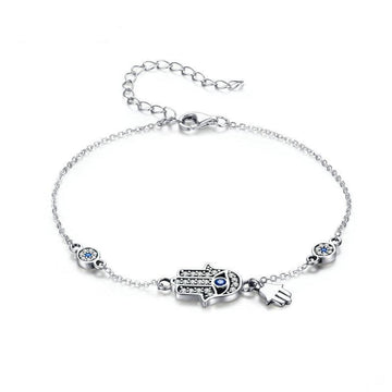 925 Sterling Silver Hand of Fatima Bracelet