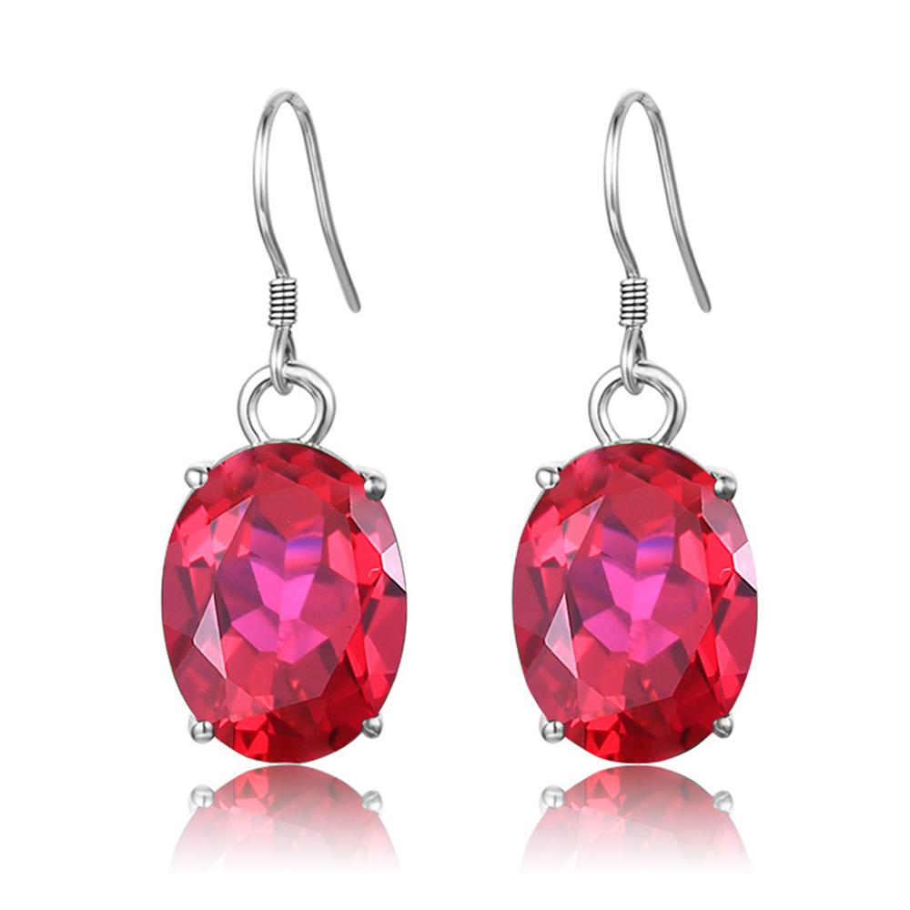 Pendientes clásicos vintage de rubí en plata 925