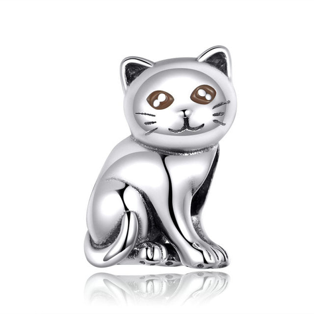 925 Sterling Silver Cute Baby Cat Charms