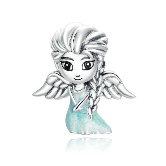 Ciondoli a forma di fata della neve in argento sterling 925