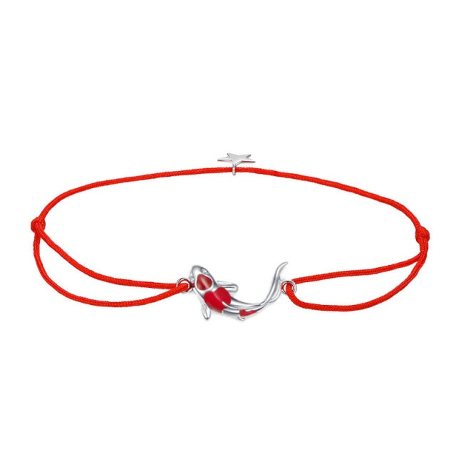925 Sterling Silver Lucky Fish Rope Bracelet