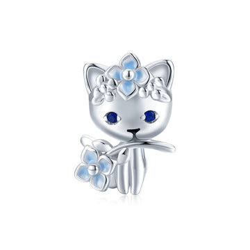 Dijes de hada elfa y gato en plata de ley 925