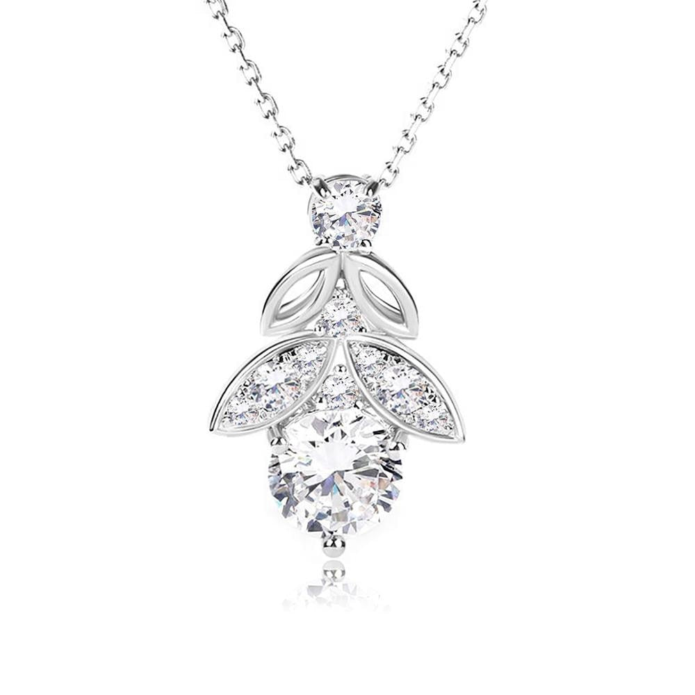 Collana elegante con foglia in argento sterling 925