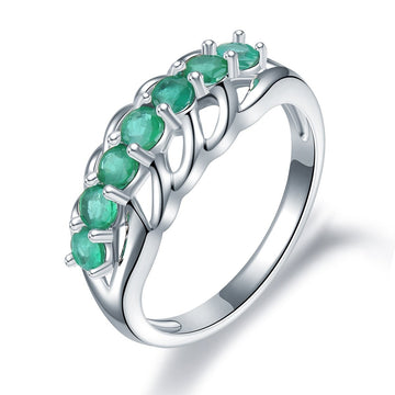 Natural Emerald Sterling Silver Ring