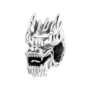Ciondoli a forma di testa di drago cinese in argento sterling 925