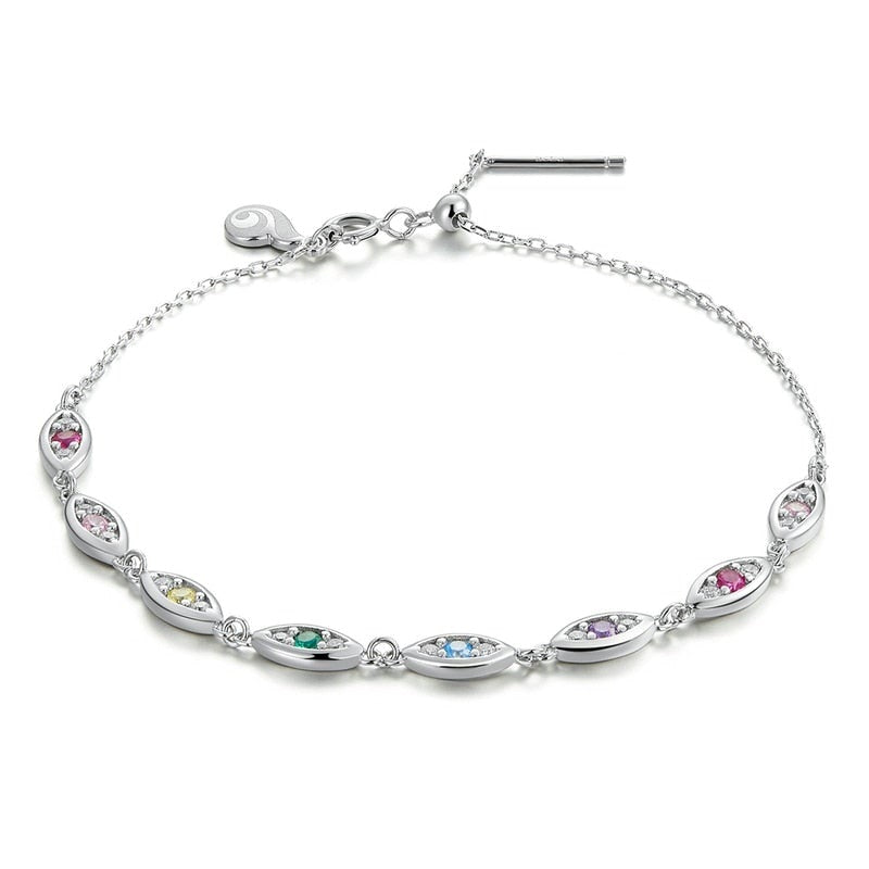925 Sterling Silver Colorful Demon Eye Bracelet