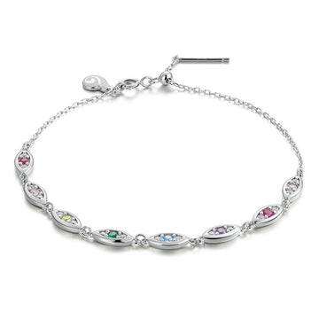 925 Sterling Silver Colorful Demon Eye Bracelet