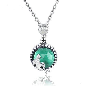 925 Sterling Silver Fairy Story Light Green Pendant Necklace