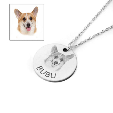 Collana con nome del cane con foto personalizzata per animali domestici