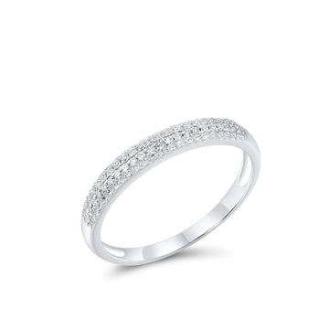 Pure 14K 585 White Gold Ring Sparkling Diamond Rings Promise Engagement Anniversary Gift