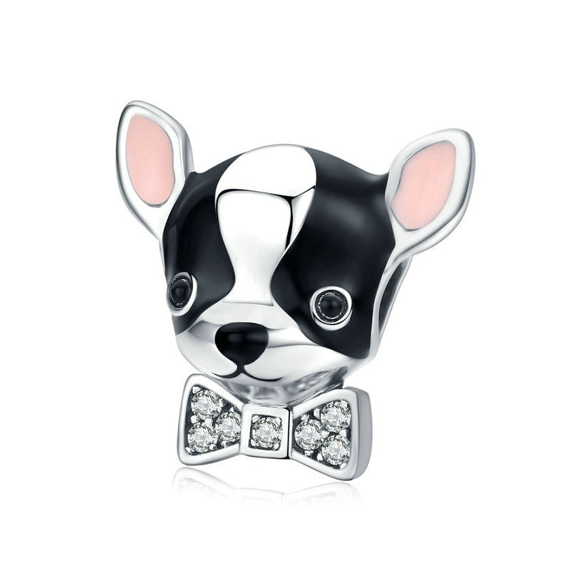 Sterling Silver Enamel Lovely Chihuahua Dog Charms