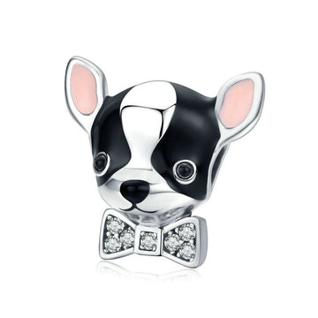 Sterling Silver Enamel Lovely Chihuahua Dog Charms