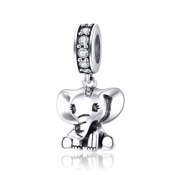 Sterling Silver Baby Elephant Pendant Charms