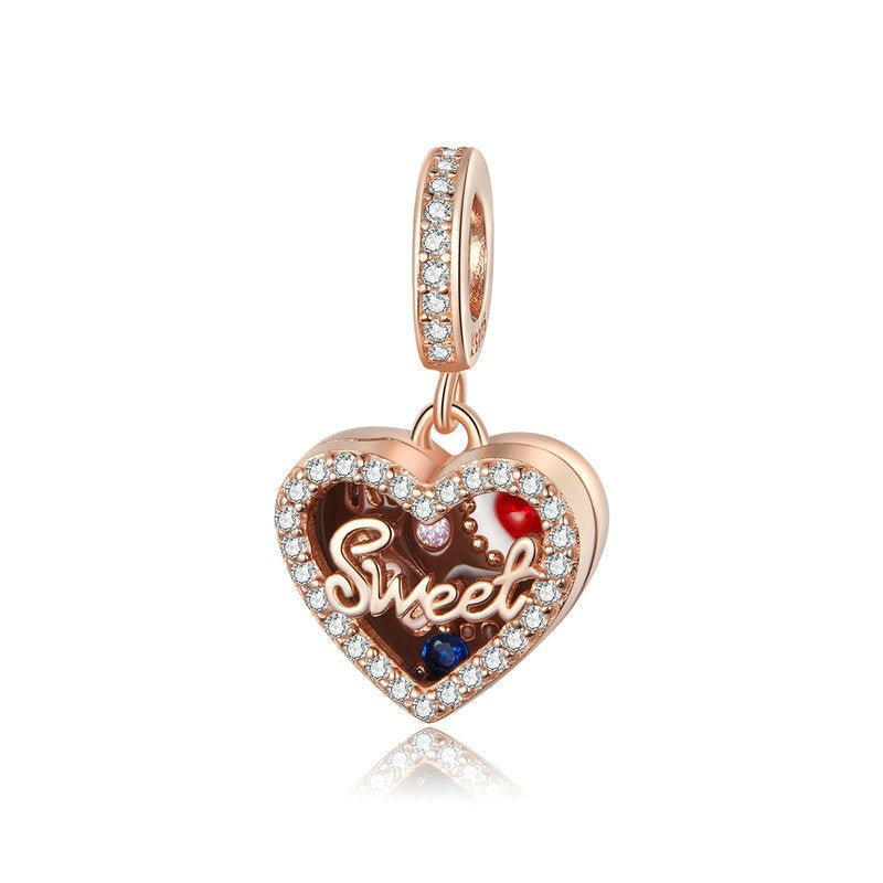 Ciondoli in argento sterling smaltati a forma di cioccolato